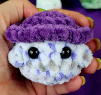 Dusty Lilac & Purple Mushroom Baby Crocheted Plushie 🍄