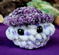 Dusty Lilac & Purple Tweed Mushroom Baby Crocheted Plushie 🍄