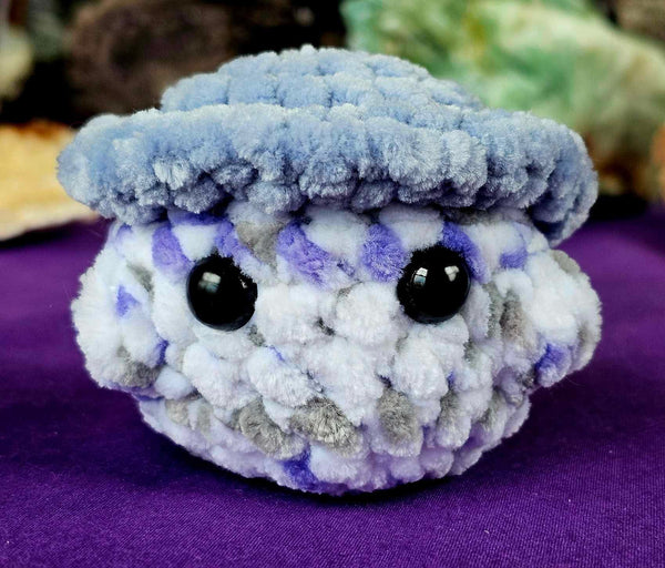 Dusty Lilac & Blue/ Grey Mushroom Baby Crocheted Plushie 🍄