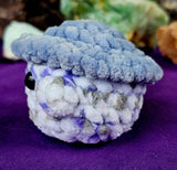 Dusty Lilac & Blue/ Grey Mushroom Baby Crocheted Plushie 🍄