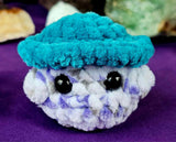 Dusty Lilac & Teal Mushroom Baby Crocheted Plushie 🍄