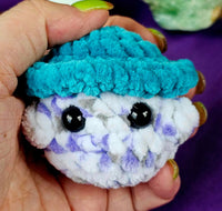 Dusty Lilac & Teal Mushroom Baby Crocheted Plushie 🍄