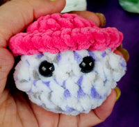 Dusty Lilac and Barbie Mushroom Baby Crocheted Plushie 🍄🩷