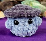 Sky Blue & Heather Grey Mushroom Baby Crocheted Plushie 🍄