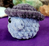 Sky Blue & Heather Grey Mushroom Baby Crocheted Plushie 🍄