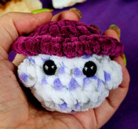 Dusty Lilac & Plum Mushroom Baby Crocheted Plushie 🍄