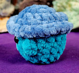 Dark Blue & Sky Blue Mushroom Baby Crocheted Plushie 🍄