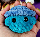 Dark Blue & Sky Blue Mushroom Baby Crocheted Plushie 🍄