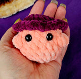 Pink Blush & Plum Mushroom Baby Crocheted Plushie 🍄