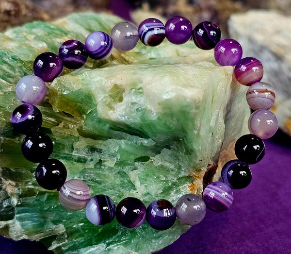 Dyed Purple Agate Crystal Bracelet