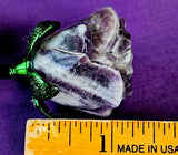 Chevron Amethyst Crystal Rose On Green Metal Stem 🌹