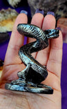Silver Resin Serpent Crystal Sphere Holder