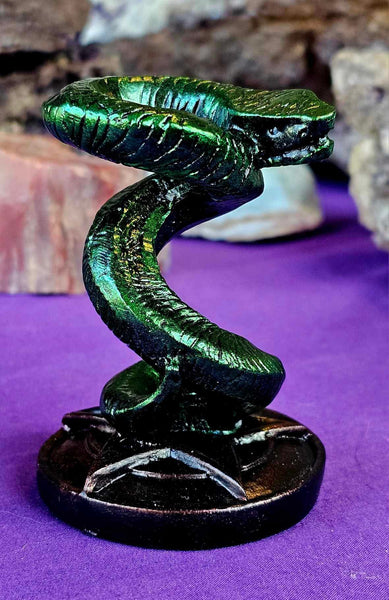 Green Resin Serpent Crystal Sphere Holder