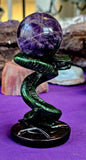 Green Resin Serpent Crystal Sphere Holder