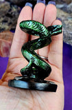 Green Resin Serpent Crystal Sphere Holder