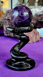 Black Resin Serpent Crystal Sphere Holder