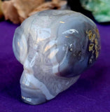 LG Blue Lace Agate Crystal Alien Head Carving w/Druzies 👽