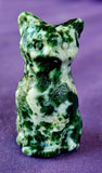 Green Spotted Jasper Crystal Standing Kitty Cat Figurine 🐈😺😍💚🍏