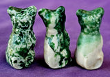 Green Spotted Jasper Crystal Standing Kitty Cat Figurine 🐈😺😍💚🍏