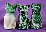 Green Spotted Jasper Crystal Standing Kitty Cat Figurine 🐈😺😍💚🍏