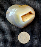 Blue Agate Crystal Puffy Heart W/ Druzzy💙