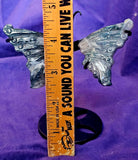 Moss Agate Crystal Butterfly on Black Metal Display Stand #1 😍🤍💚🖤✨🦋