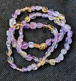 Amethyst & Citrine Crystal Stretch Bracelet 🩷🧡