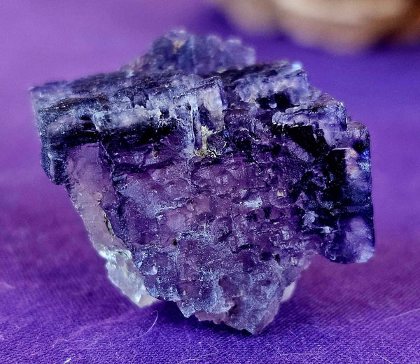 Raw Purple Cubic Fluorite Crystal Specimen 💜