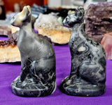 Shell Jasper Sphynx Cat Statue 🐚🐈‍⬛