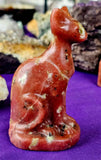 Pink Plum Blossom Jasper Sphynx Kitty Statue 🌸🐈‍⬛