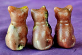 Pink Plum Blossom Jasper Crystal Standing Kitty Cat Figurine 😺 🐾🐈‍⬛✨🩷