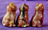 Pink Plum Blossom Jasper Crystal Standing Kitty Cat Figurine 😺 🐾🐈‍⬛✨🩷