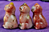 Pink Plum Blossom Jasper Crystal Standing Kitty Cat Figurine 😺 🐾🐈‍⬛✨🩷