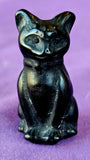 Black Obsidian Crystal Standing Kitty Cat Figurine 😺✨🖤🐾🐈‍⬛
