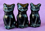 Black Obsidian Crystal Standing Kitty Cat Figurine 😺✨🖤🐾🐈‍⬛