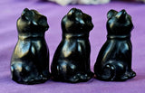 Black Obsidian Crystal Standing Kitty Cat Figurine 😺✨🖤🐾🐈‍⬛