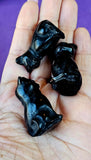 Black Obsidian Crystal Standing Kitty Cat Figurine 😺✨🖤🐾🐈‍⬛