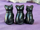 Black Obsidian Crystal Standing Kitty Cat Figurine 😺✨🖤🐾🐈‍⬛