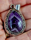 Assorted Crystal Silver Plated Teardrop Shaped Necklace