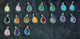 Assorted Crystal Silver Plated Teardrop Shaped Necklace