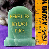 Green Adventurine Crystal Tombstone w/ Funny Message 🪦