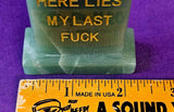 Green Adventurine Crystal Tombstone w/ Funny Message 🪦