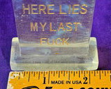 Opalite Crystal Carving Tombstone Carving w/Funny Message 🪦💀