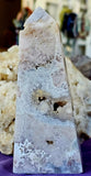 MD. Pink Amethyst Obelisk Crystal Tower w/Druzies ✨💎🩷💜🪷🤩