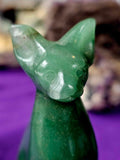 LG. Green Aventurine Crystal Sphynx Cat Statue 🐈💚🐾