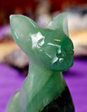 LG. Green Aventurine Crystal Sphynx Cat Statue 🐈💚🐾