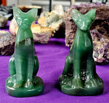 LG. Green Aventurine Crystal Sphynx Cat Statue 🐈💚🐾