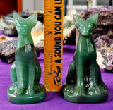 LG. Green Aventurine Crystal Sphynx Cat Statue 🐈💚🐾