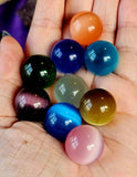SM. Assorted Cat Eye Crystal Sphere 💚💙🩶🔮❤️💜💛