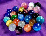 SM. Assorted Cat Eye Crystal Sphere 💚💙🩶🔮❤️💜💛